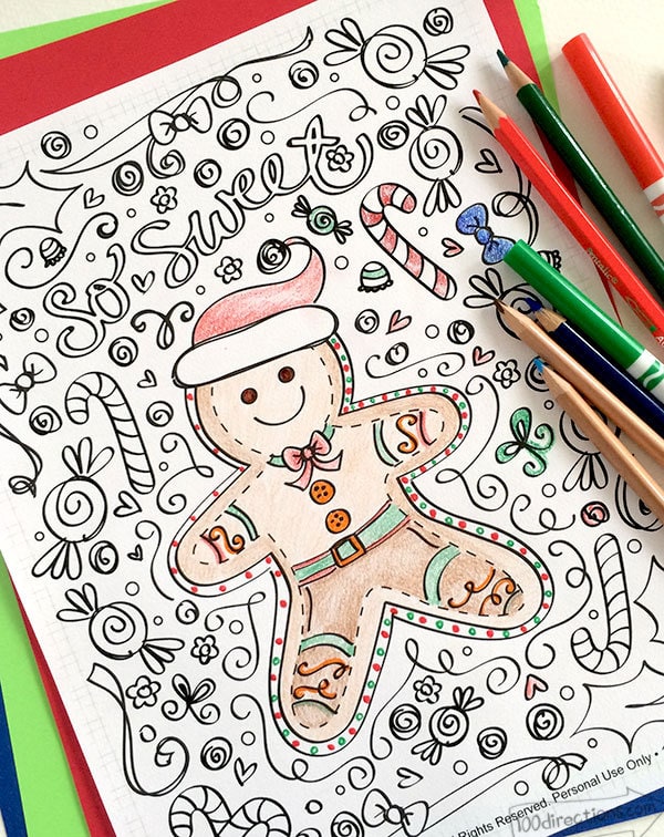 Gingerbread Man Coloring Page by Jen Goode