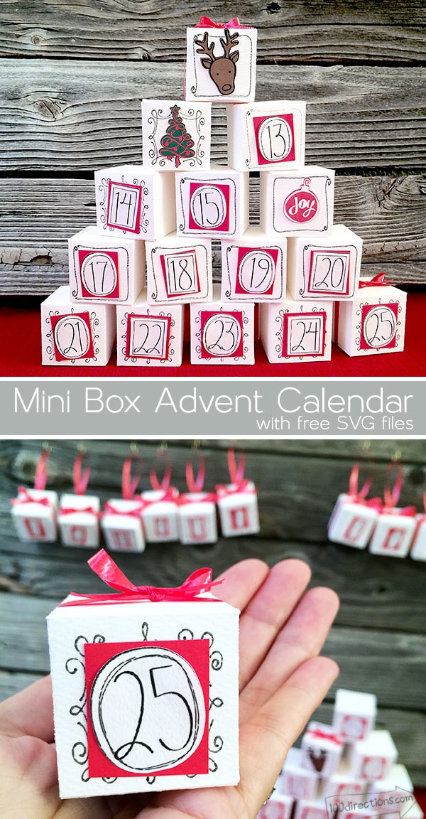 Mini Box Advent Calendar - Free SVG from Jen Goode