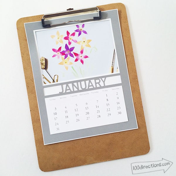 DIY January Calendar made with Cricut designed by Jen Goode