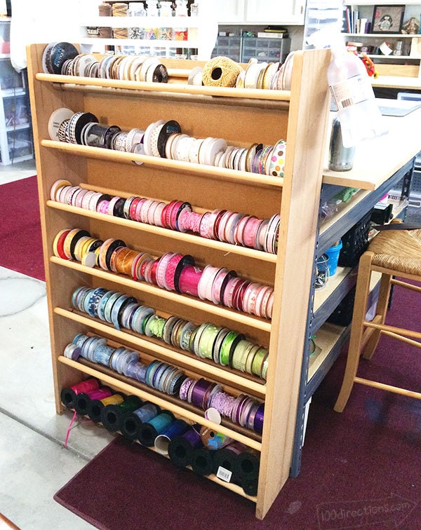 Ribbon organizing in my craft room