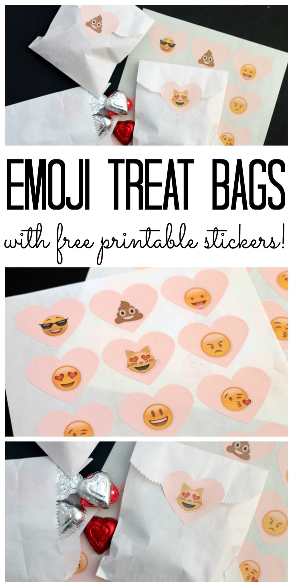 Quick Valentine's Craft - Emoji Treat Bags