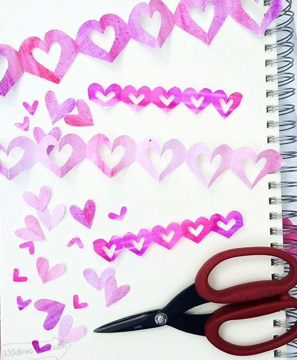 DIY garland die cut hearts valentine/'s day lilac hearts