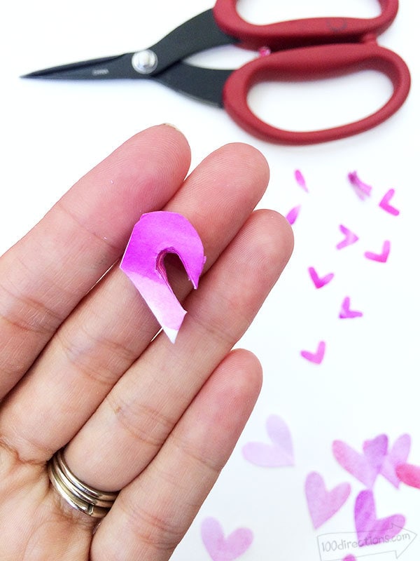 Cut mini heart in center