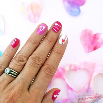 DIY Love Heart Nail art with your Cricut