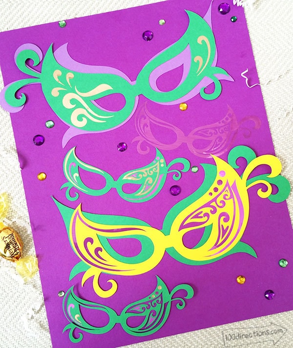 Mardi Gras Mask Decor - art you can make with your Cricut