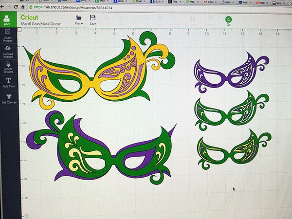 Cricut Design Space Mardi Gras Masks