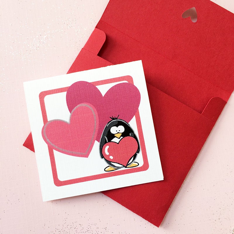 Cute Penguin Valentine Card by Jen Goode
