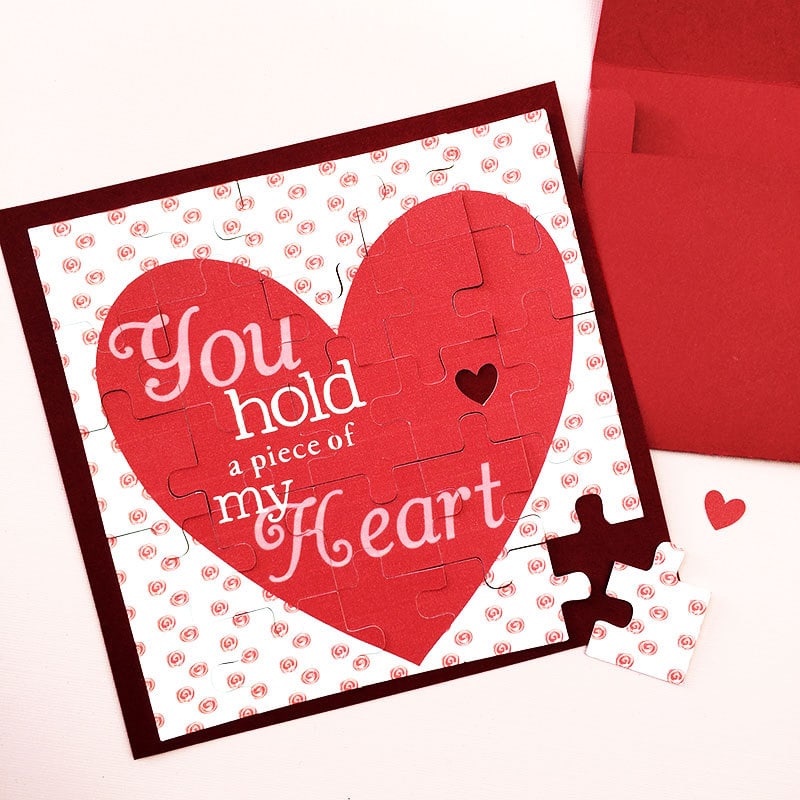 Papyrus Heart Puzzle "You Complete Me" Valentine's Day Card 