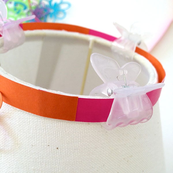 Use clips to hold paper ribbon in place