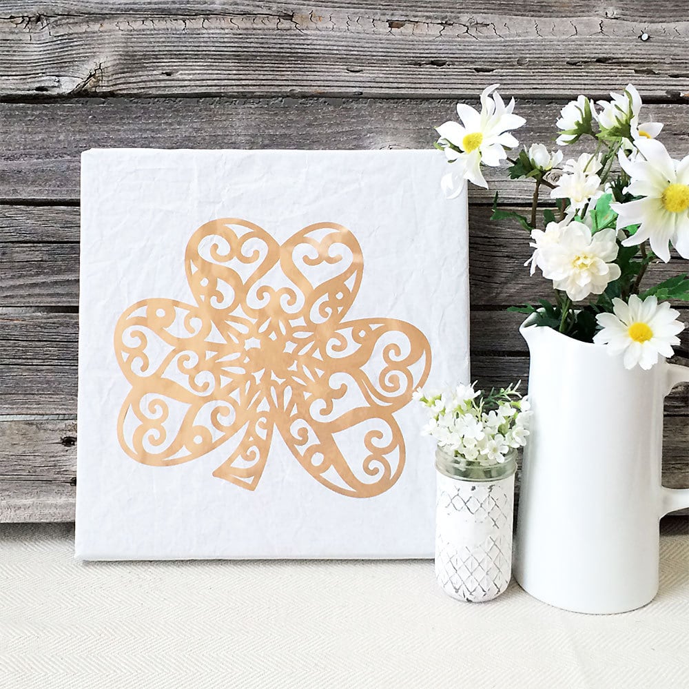 DIY Gold shamrock decor