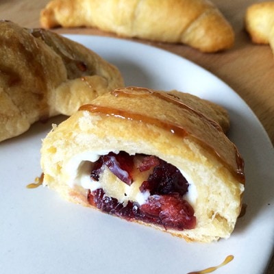 Easy Cranberry and cream cheese filled croissants