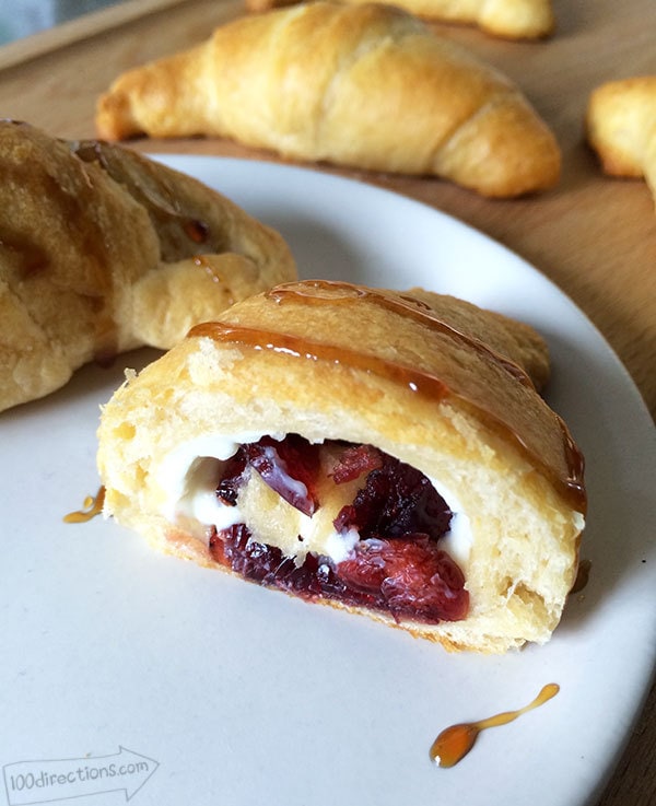 Easy Cranberry and cream cheese filled croissants