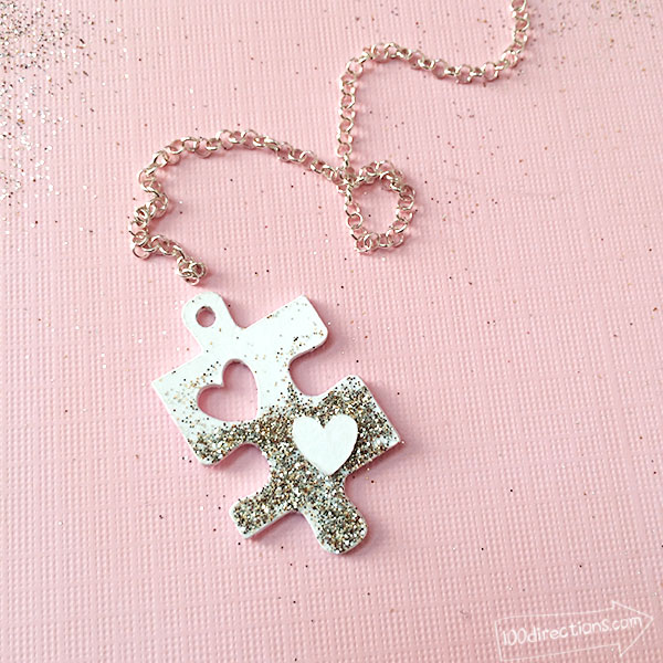 Puzzle Piece Necklace DIY - by Jen Goode