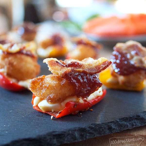 Seapak Popcorn Shrimp on a red sweet pepper