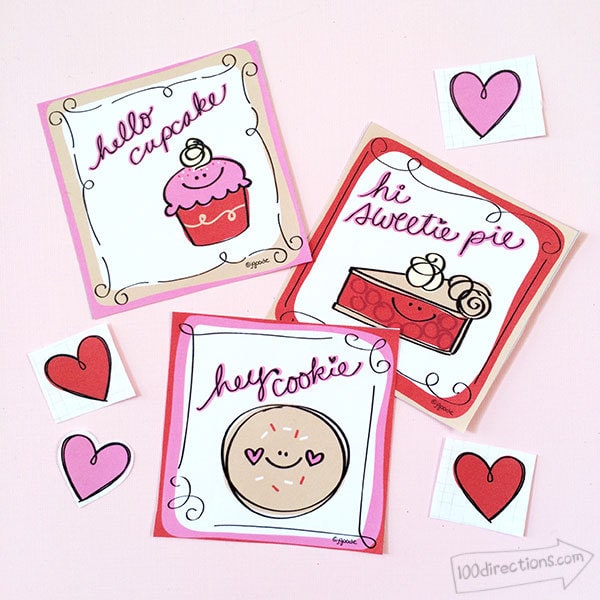 Sweet Lunch Notes and Printable Valentines by Jen Goode