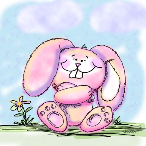Easter Bunny Hugs - cartoon by Jen Goode