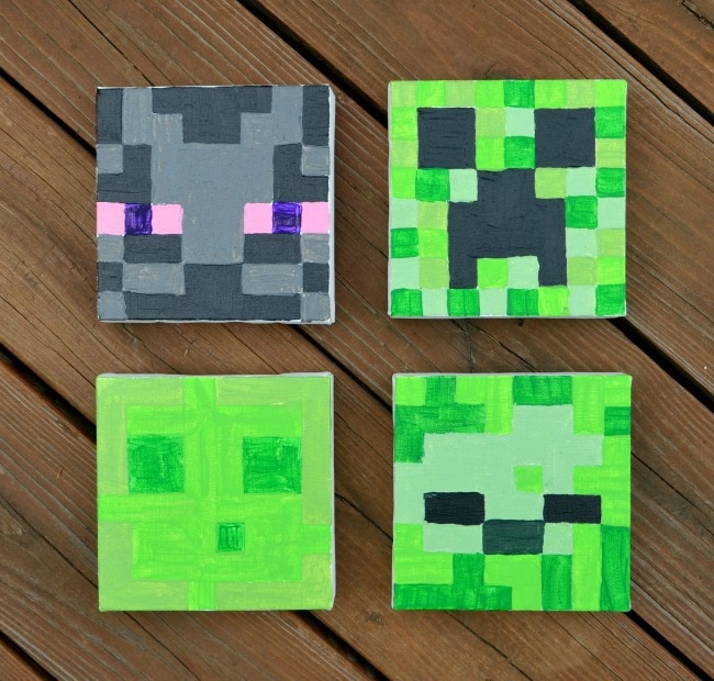 Kid craft idea - Minecraft canvas art
