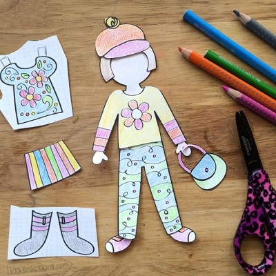 DIY Paper Doll printable kit designed by Jen Goode