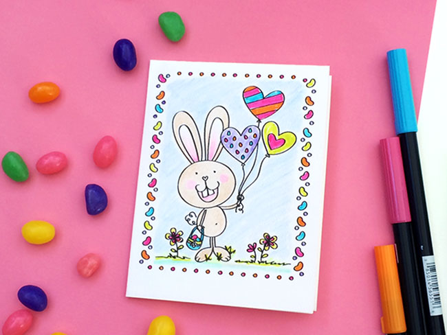 Easter Card Coloring Page - 100 Directions Easter Card Coloring Page - 100 Directions