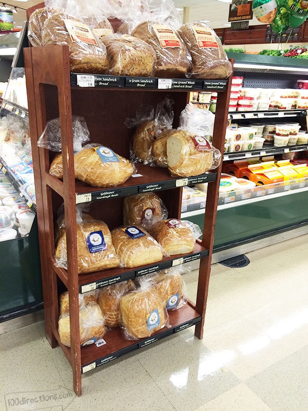 Find California Goldminer bread near the produce in Kroger stores