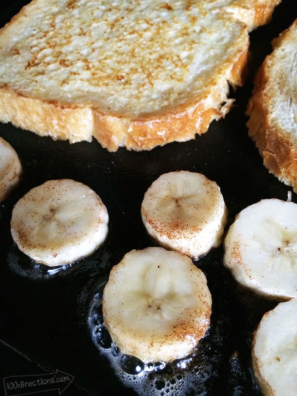 Grill cinnamon coated bananas