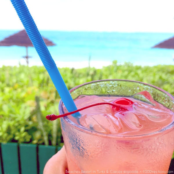 A drink and a view at Beaches Resort in Turks & Caicos