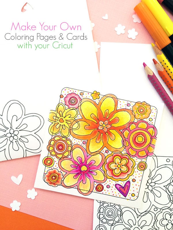 Make a coloring page card with your Cricut - designed by Jen Goode