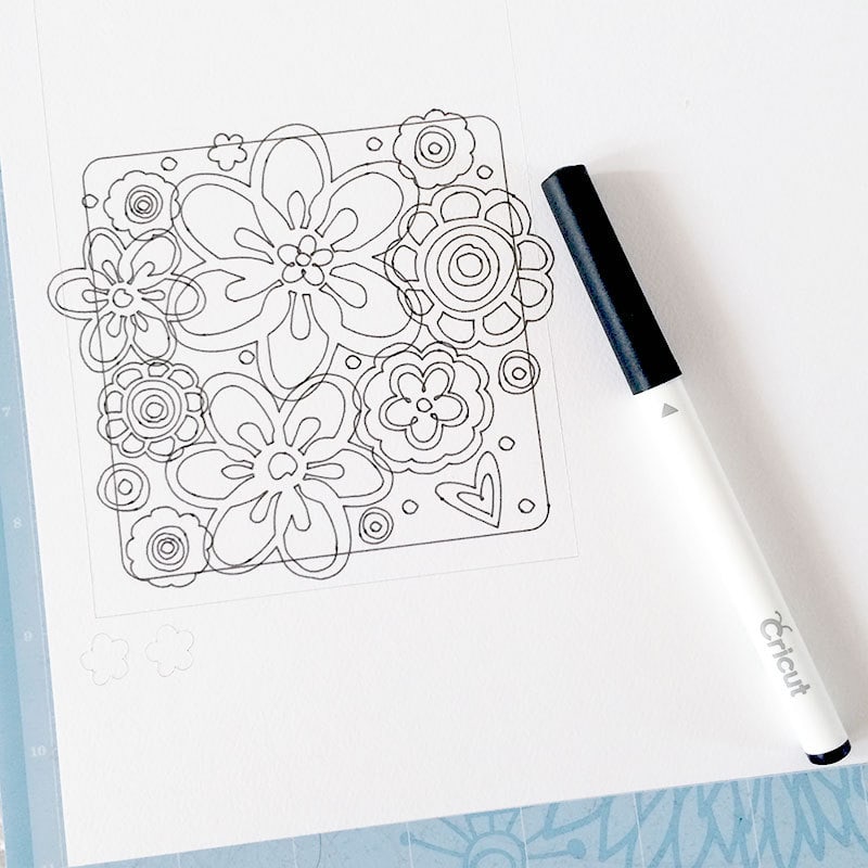 Materials to make your own coloring card with your Cricut machine - Designed by Jen Goode