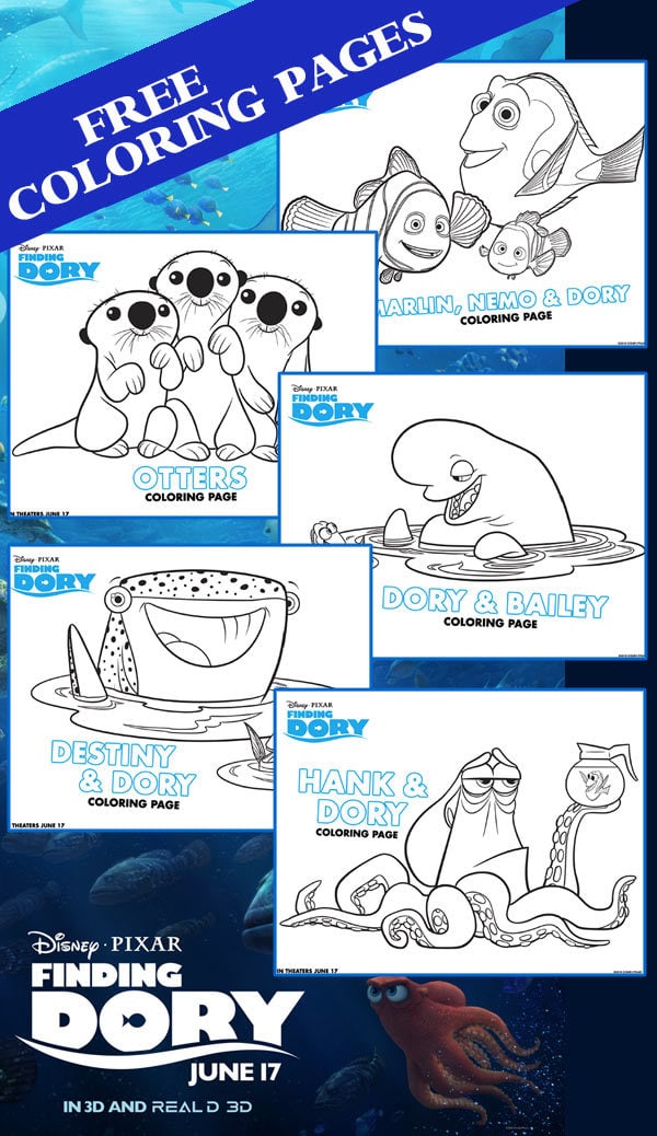 Finding Dory - free coloring pages from Disney