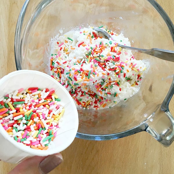 Mix in the sprinkles