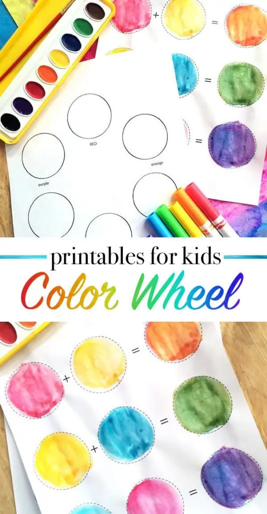 Printable color wheel work sheets for kids