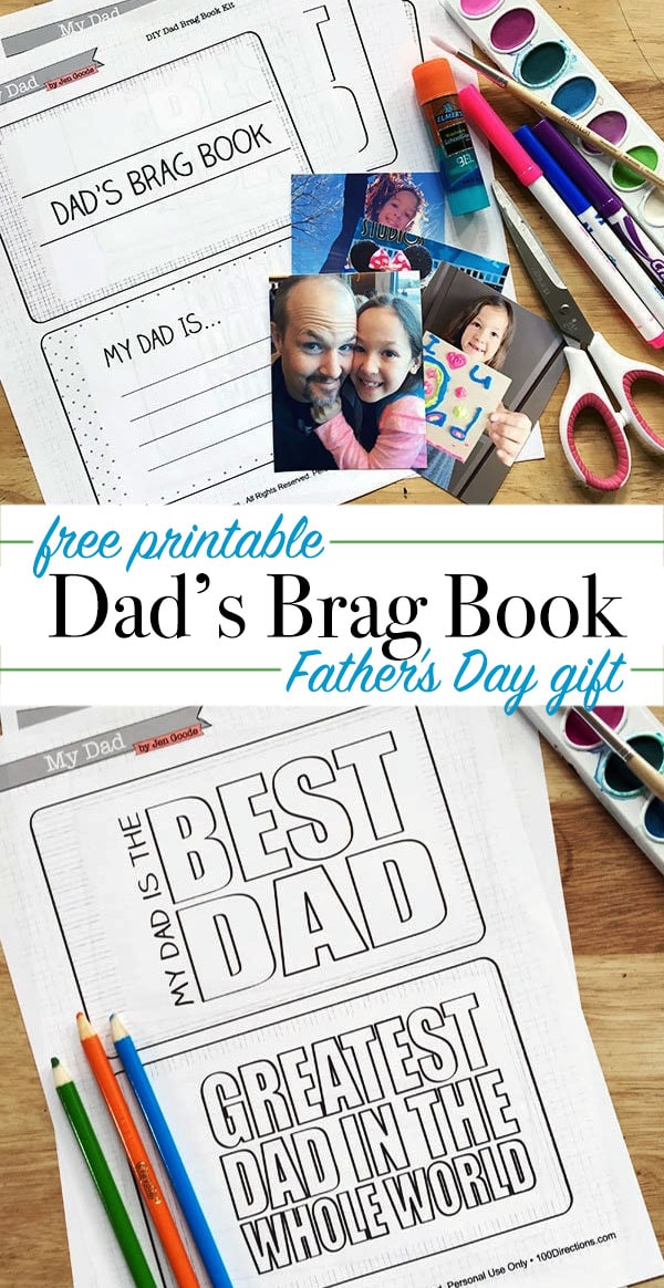 dads brag book - diy fathers day gift idea printable set by Jen Goode
