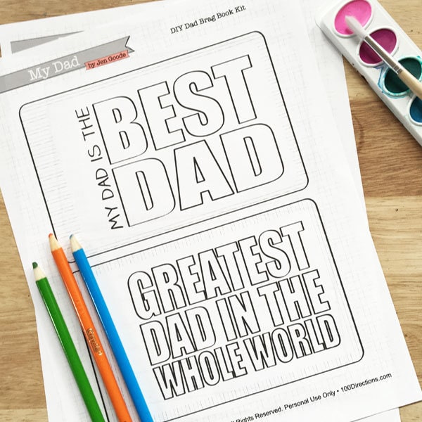 Printable Best Dad coloring card Designed by Jen Goode