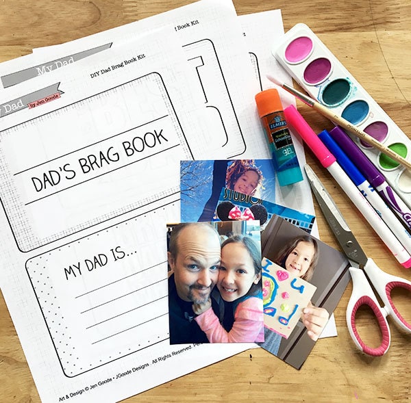 Supplies to make your own Dad's Brag Book