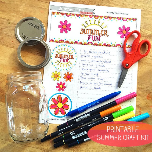 Summer Fun Activity Coloring Page designed by Jen Goode
