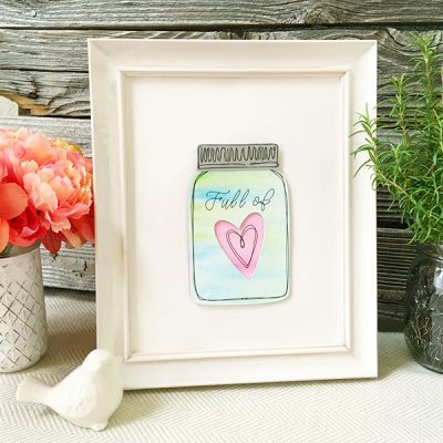 DIY Mason Jar art designed by Jen Goode and made with Cricut