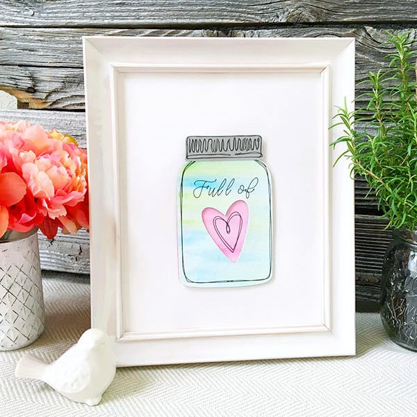 DIY Mason Jar art designed by Jen Goode and made with Cricut