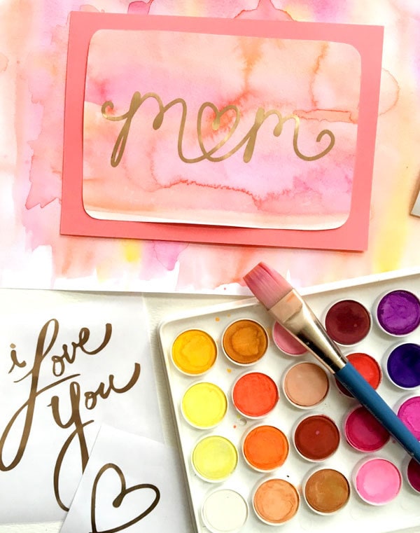 Quick DIY Watercolor Mother's Day Card