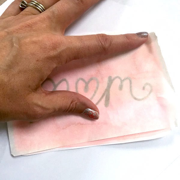 Use transfer tape to apply the word art to your card
