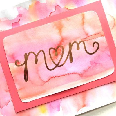 Pretty watercolor Mother's Day card you can make yourself