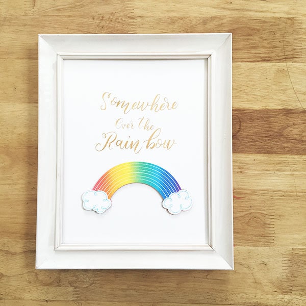 DIY Rainbow Wall Art by Jen Goode - make your own using your Cricut - full tutorial.