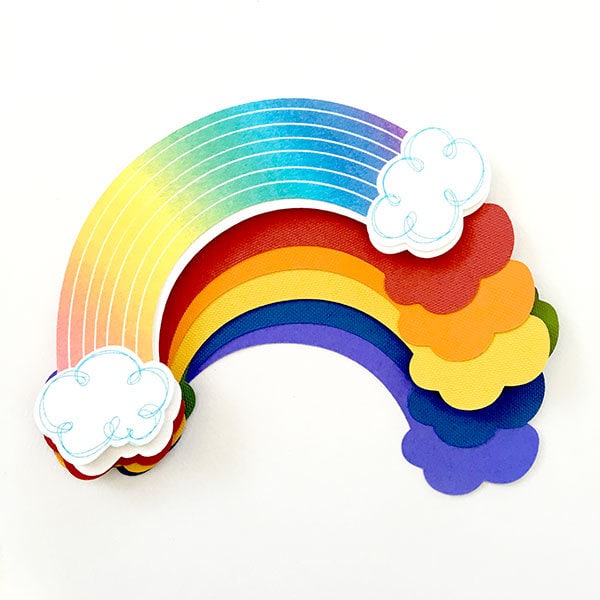 Rainbow cutouts with Cricut and Jen Goode Art