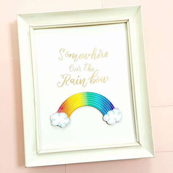 DIY Cute Rainbow Art with your Cricut designed by Jen Goode