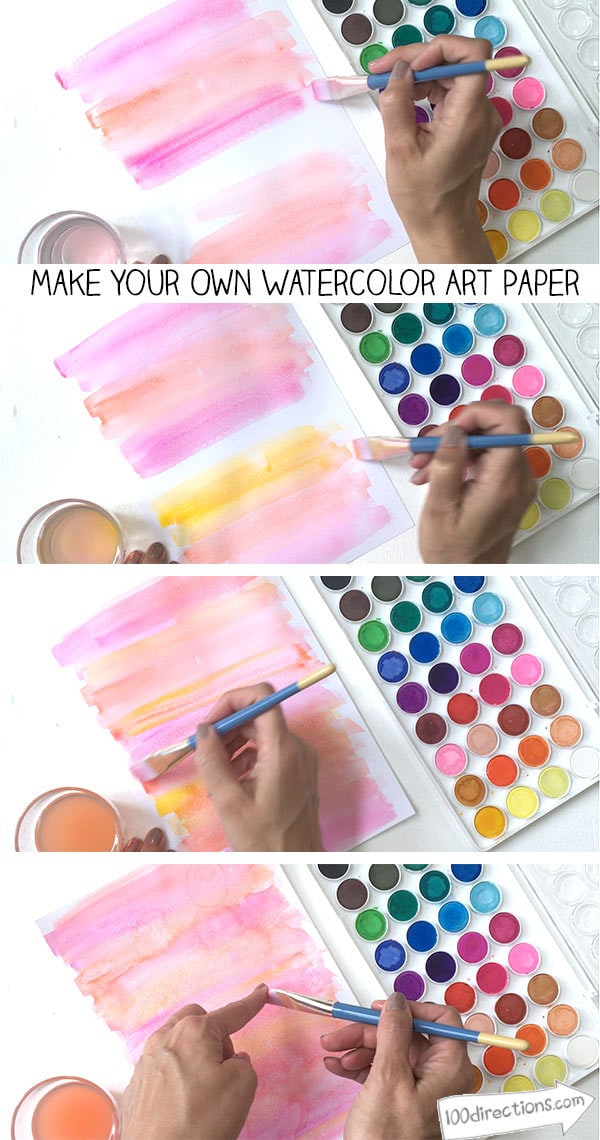 Make Watercolor Art Paper Plus Free Printables - 100 Directions