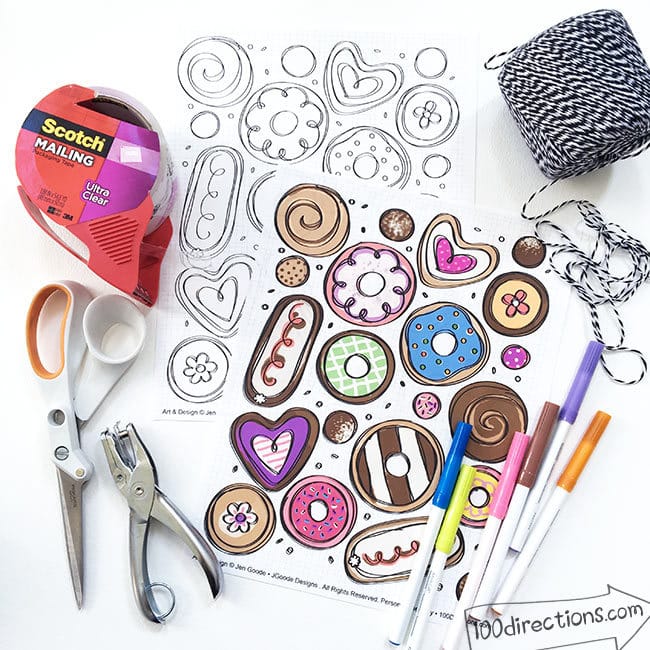 Cute donut printables by Jen Goode