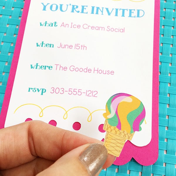 DIY Ice Cream Party Invitations