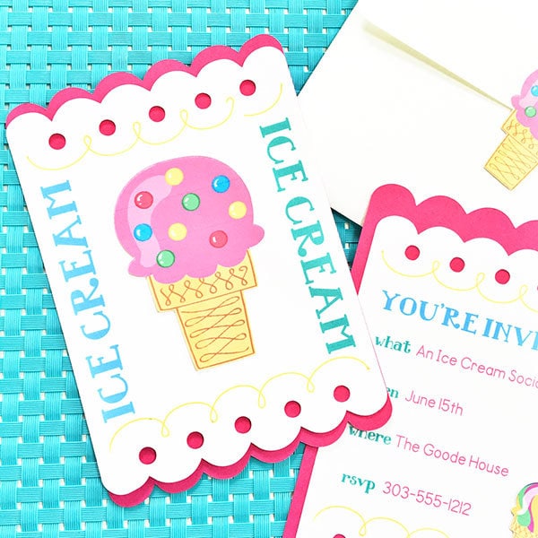 DIY Ice Cream Party invitation designed by Jen Goode