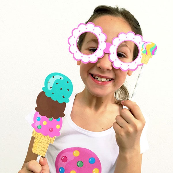 DIY Ice Cream Party photo booth props designed by Jen Goode