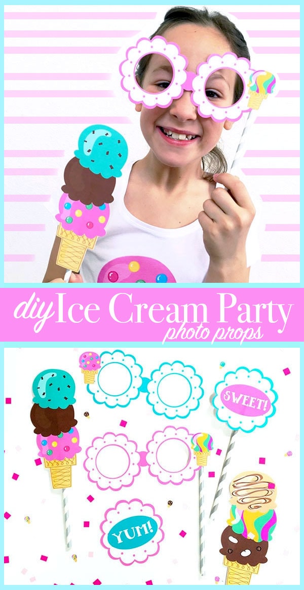 DIY Ice Cream Party Photo Props - designed by Jen Goode