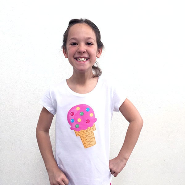 T-Shirts with Ice Cream Designs made with Fabric Paint